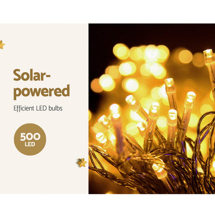 12.5M Christmas Lights Solar Icicle String Light Warm White Jingle Jollys.