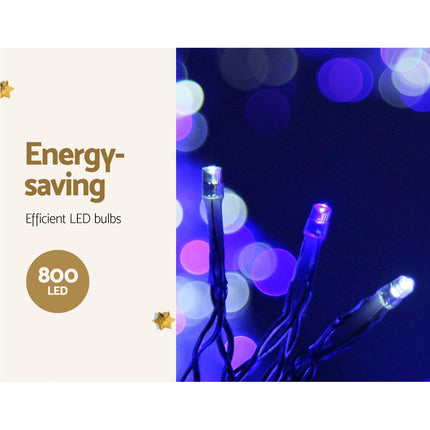 20M Christmas Lights Icicle Light 800 LED Blue White Decor Jingle Jollys.