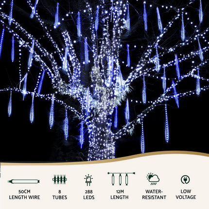 288 LED 7M Christmas Lights Icicle Light Falling Metor Jingle Jollys.