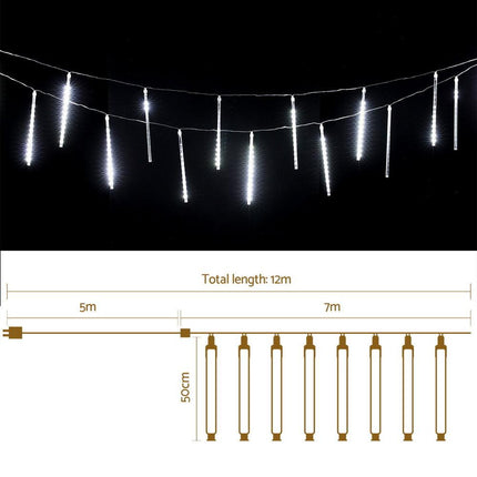 Jingle Jollys 7M Christmas Lights Shower Light 288 LED Icicle Falling Metor.