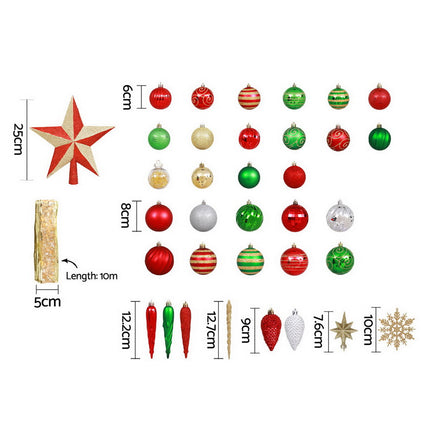 Jingle Jollys Christmas Wreath 60CM Garland Flowers Baubles Party Decorations.
