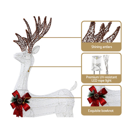 1.5M Christmas Lights Reindeer 100 LED Decorations Jingle Jollys.