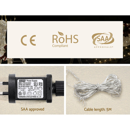 1.5M Christmas Lights Reindeer 100 LED Decorations Jingle Jollys.