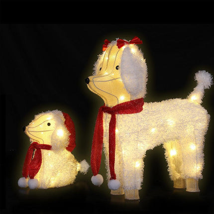 Jingle Jollys Christmas Lights 60 LED Fairy Light 2pcs Dog Decorations Set.