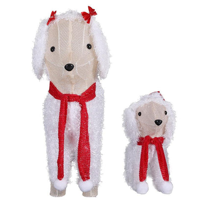 Jingle Jollys Christmas Lights 60 LED Fairy Light 2pcs Dog Decorations Set.