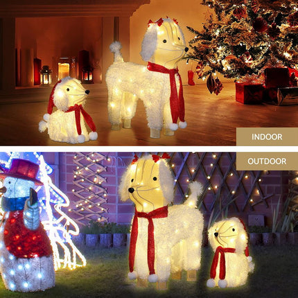 Jingle Jollys Christmas Lights 60 LED Fairy Light 2pcs Dog Decorations Set.