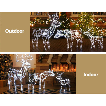 3 PCS Christmas Lights Reindeers 250 LED Decorations Jingle Jollys.