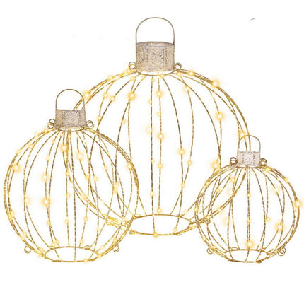 Jingle Jollys Christmas Lights 320 LED Fairy Light 3pcs Ball Decorations Set.