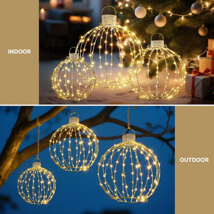 Jingle Jollys Christmas Lights 320 LED Fairy Light 3pcs Ball Decorations Set.
