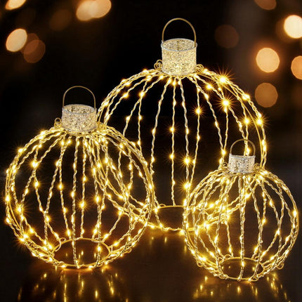 Jingle Jollys Christmas Lights 320 LED Fairy Light 3pcs Ball Decorations Set.