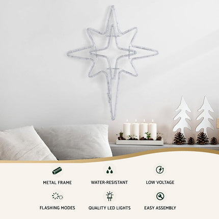 Jingle Jollys Christmas Lights 57cm Bethlehem Star 90 LED Xmas Decorations Motif.