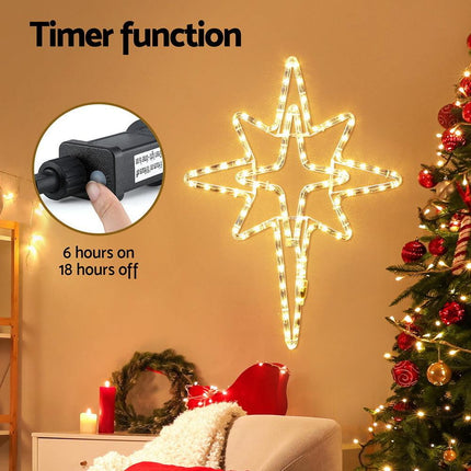 Jingle Jollys Christmas Lights 57cm Bethlehem Star 90 LED Xmas Decorations Motif.