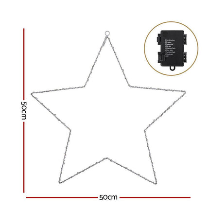 Jingle Jollys Christmas Lights 50cm Star 70 LED Xmas Decorations.