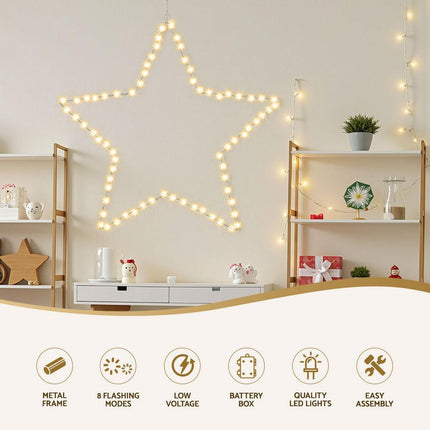 Jingle Jollys Christmas Lights 50cm Star 70 LED Xmas Decorations.