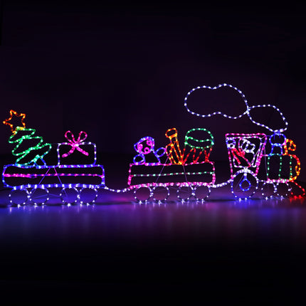 2.1M Christmas Lights 631 LED Train Motif Light Decorations Jingle Jollys.