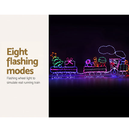 2.1M Christmas Lights 631 LED Train Motif Light Decorations Jingle Jollys.