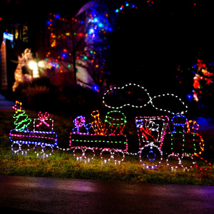 2.1M Christmas Lights 631 LED Train Motif Light Decorations Jingle Jollys.