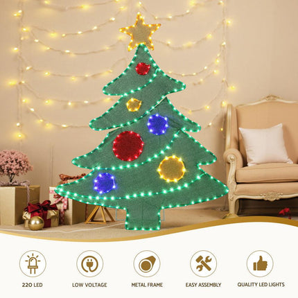 Jingle Jollys Christmas Lights 150cm Motif 220 LED Rope Light Outdoor Decoration.