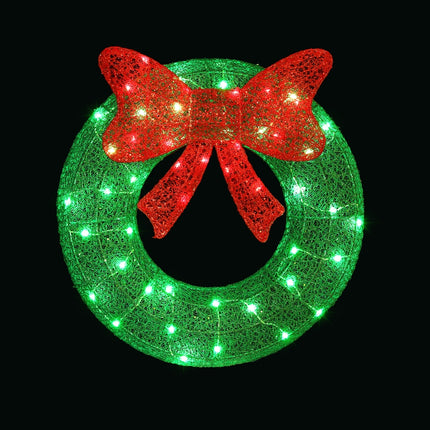0.6M Christmas Lights 50 LED Motif Solar Wreath Xmas Decorations Jingle Jollys.