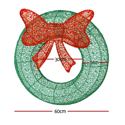 0.6M Christmas Lights 50 LED Motif Solar Wreath Xmas Decorations Jingle Jollys.