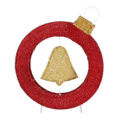 Jingle Jollys Christmas Lights 60cm Motif 30 LED Bell Wreath Xmas Decorations.