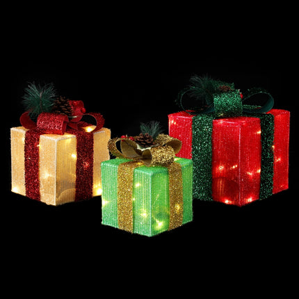 3 PCS Christmas Lights 60 LED Fairy Light Gift Box Jingle Jollys.
