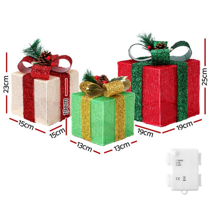 3 PCS Christmas Lights 60 LED Fairy Light Gift Box Jingle Jollys.