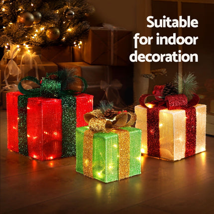 3 PCS Christmas Lights 60 LED Fairy Light Gift Box Jingle Jollys.