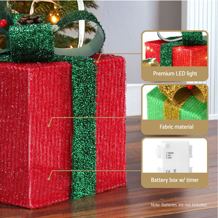 3 PCS Christmas Lights 60 LED Fairy Light Gift Box Jingle Jollys.