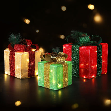 3 PCS Christmas Lights 60 LED Fairy Light Gift Box Jingle Jollys.