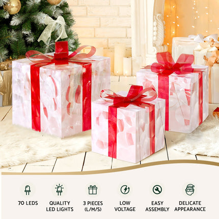 3 PCS Christmas Lights 70 LED Fairy Light Gift Box Jingle Jollys.