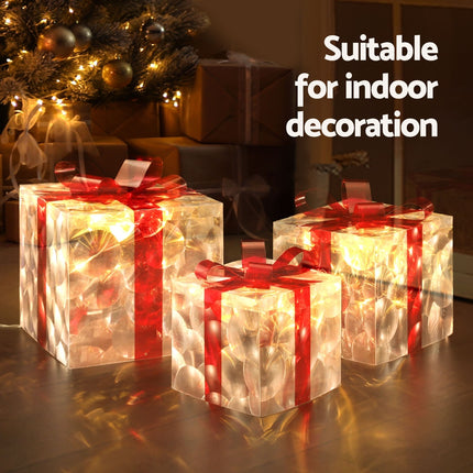 3 PCS Christmas Lights 70 LED Fairy Light Gift Box Jingle Jollys.