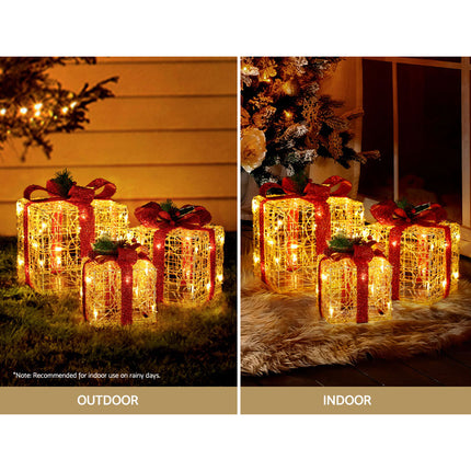 3 PCS Christmas Lights Gift Box Set Set 48 LED Decorations Jingle Jollys.