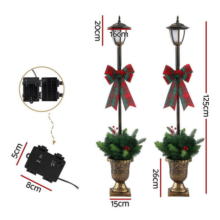 Jingle Jollys Christmas Lights 125cm Lamp Post 50 LED Fairy Light Decorations.