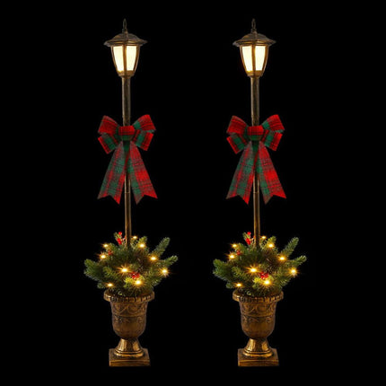 Jingle Jollys Christmas Lights 125cm Lamp Post 50 LED Fairy Light Decorations.