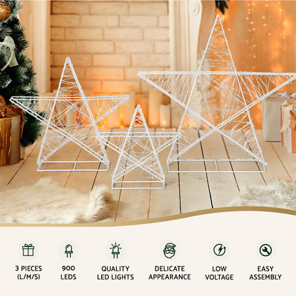 3 PCS Christmas Lights 330 LED Fairy Light Snowman Decorations Jingle Jollys.