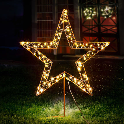 100 LED Christmas Lights Fairy Light Ground Star Garden Decoration Jingle Jollys.