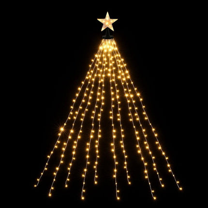 Jingle Jollys 2.5M Christmas Lights Waterfall String Light 300 LED Star Topper.