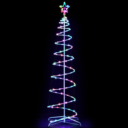 Jingle Jollys Christmas Tree 1.8m 100 RGB LED Rope Lights Xmas Trees Decoration.
