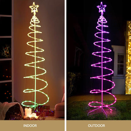 Jingle Jollys Christmas Tree 1.8m 100 RGB LED Rope Lights Xmas Trees Decoration.