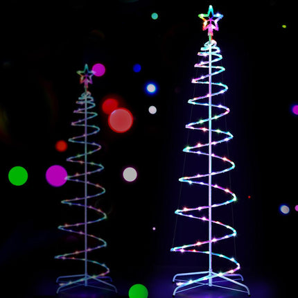 Jingle Jollys Christmas Tree 1.8m 100 RGB LED Rope Lights Xmas Trees Decoration.