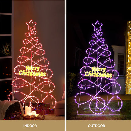 1.7M Christmas Tree 230 LED RGB Motif Lights Jingle Jollys.