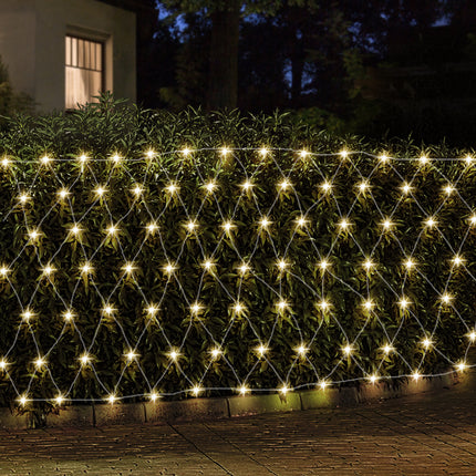 1000 LED Christmas Lights 4mx6m Net String Light Warm White Jingle Jollys.