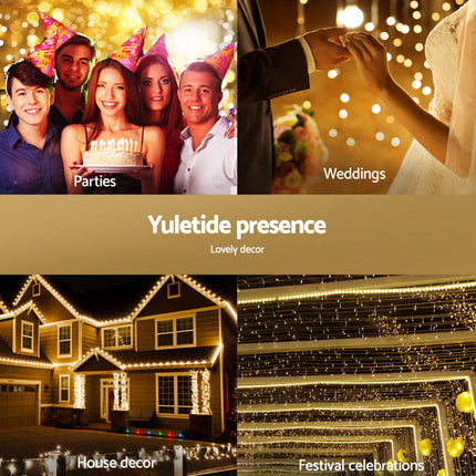 2Mx3M Christmas Lights Net String Light Decorations Warm 504 LED Jingle Jollys.