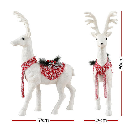 Jingle Jollys Christmas Reindeer 45cm Glitter Deer Ornaments Party Decorations.