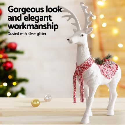Jingle Jollys Christmas Reindeer 45cm Glitter Deer Ornaments Party Decorations.
