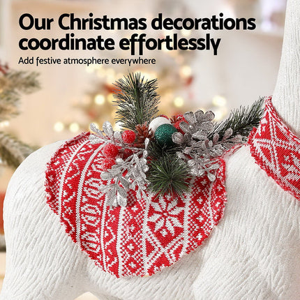 Jingle Jollys Christmas Reindeer 45cm Glitter Deer Ornaments Party Decorations.