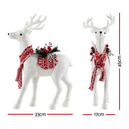 Jingle Jollys Christmas Reindeer 45cm Glitter Deer Ornaments Party Decorations.