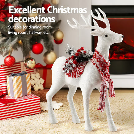 Jingle Jollys Christmas Reindeer 45cm Glitter Deer Ornaments Party Decorations.