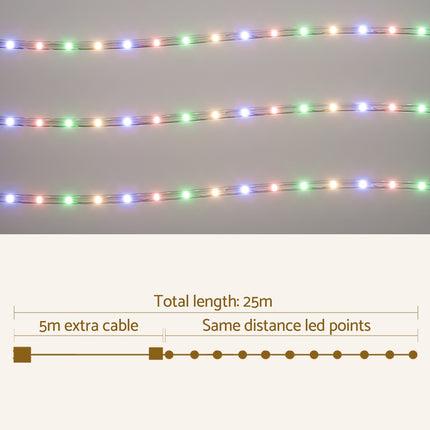 20M Christmas Lights String Rope Light Decorations 600 LED Colorful Jingle Jollys.